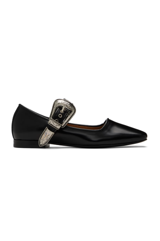 Toga Pulla Black Mary Jane Ballerina Flats