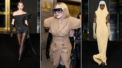 Madonna and two runway looks from Luar&#039;s Spring 2025 New York Fashion Week runway show.