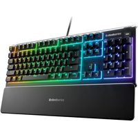SteelSeries Apex 3 | RGB lighting| Whisper-quiet tactile switches | Full-size | $49.99 $45.53 at Amazon (Save $52)