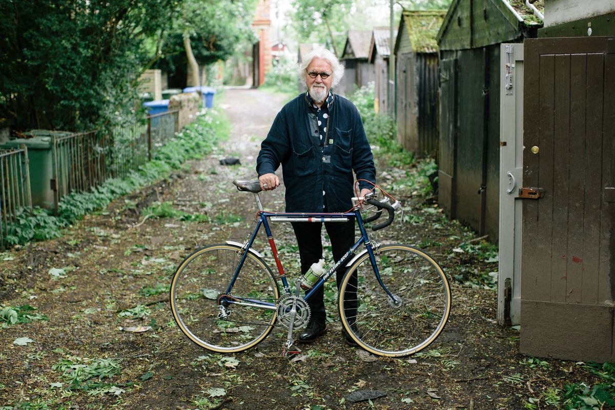 Billy with a racing bicycle