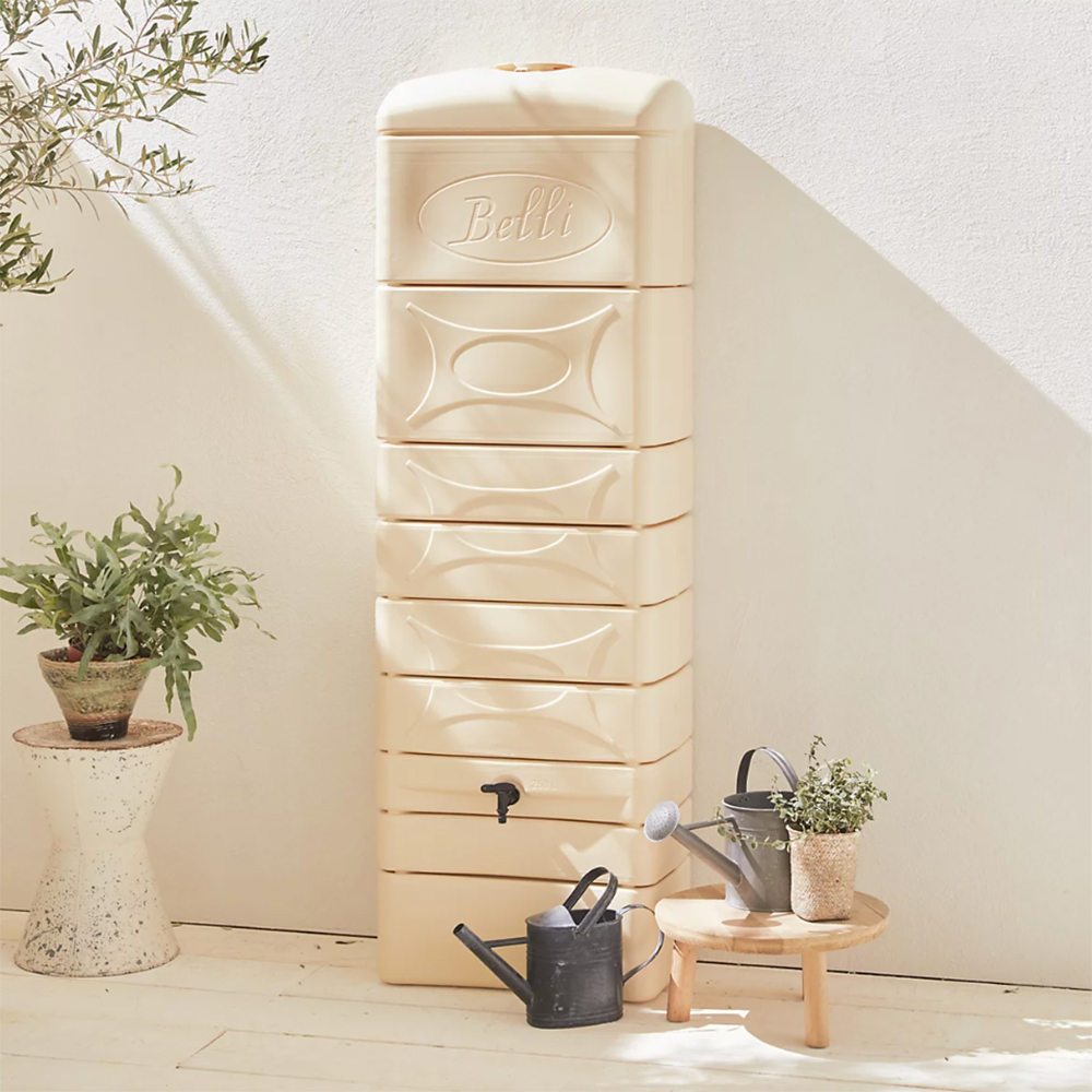beige wall mounted water butt