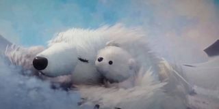 A polar bear and cub, created in Dreams.