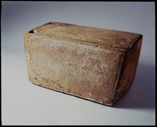 The James Ossuary, which was held by a private collector since 1976, contains the inscription "James, son of Joseph, brother of Jesus." New evidence suggests the bone box came from a tomb where other bone boxes with family names of Jesus of Nazareth are found.