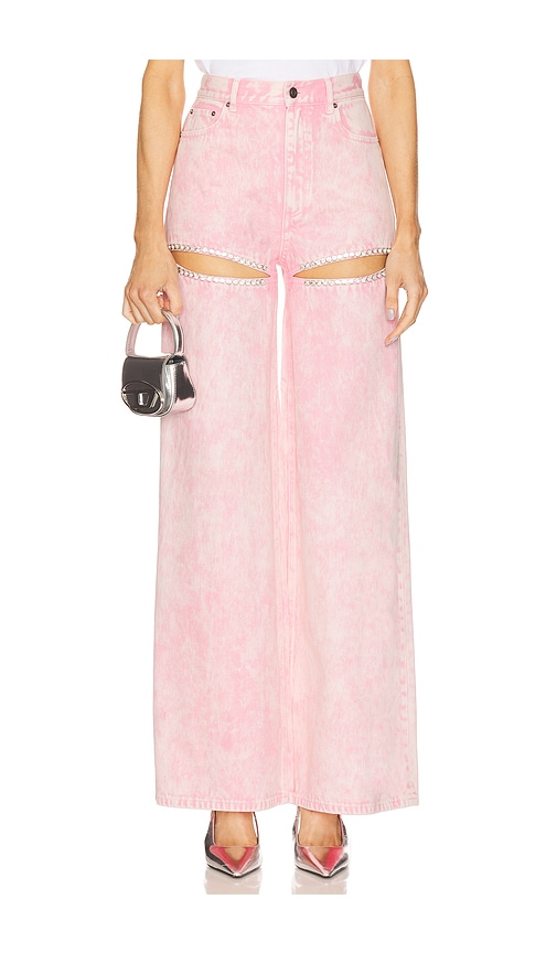 Crystal Slit Wide Leg Jeans