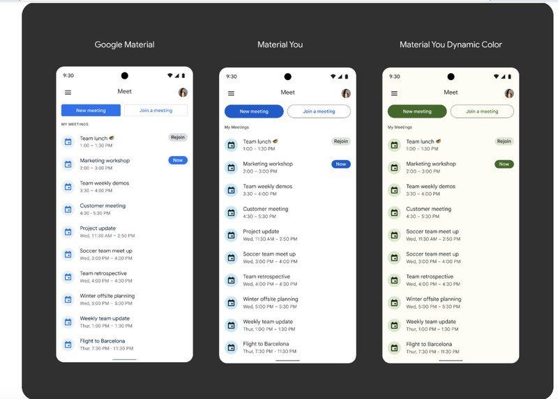 Google Meet Material You Update