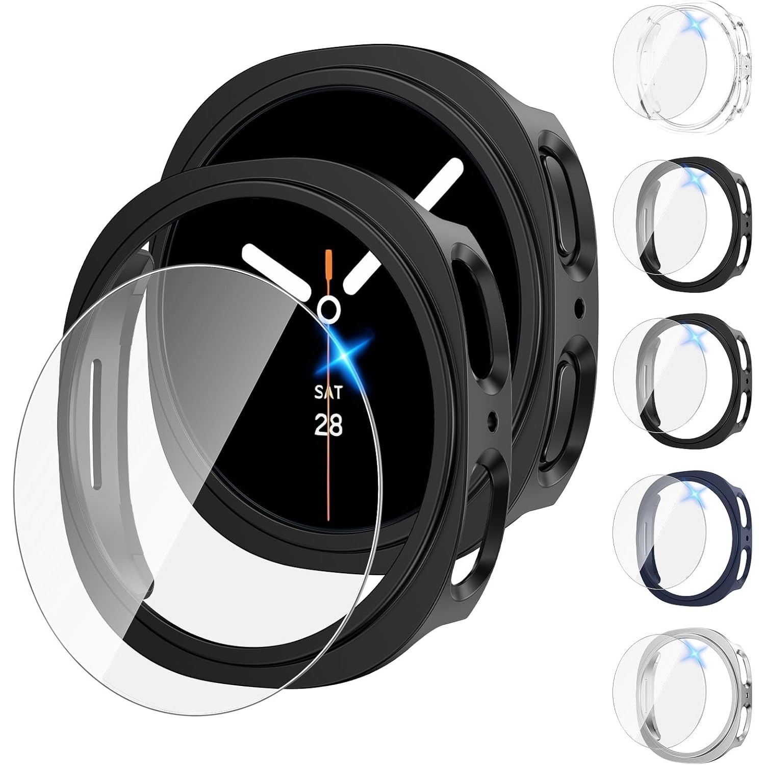 Tensea 5Pack for Samsung Galaxy Watch 8 Screen Protector Case 44mm