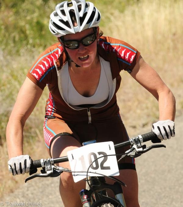 Tonya Bray climbing on the road