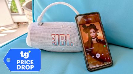 JBL Charge 6 shown with smartphone