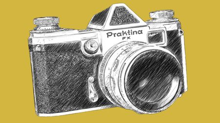 Sketch of Praktina FX camera