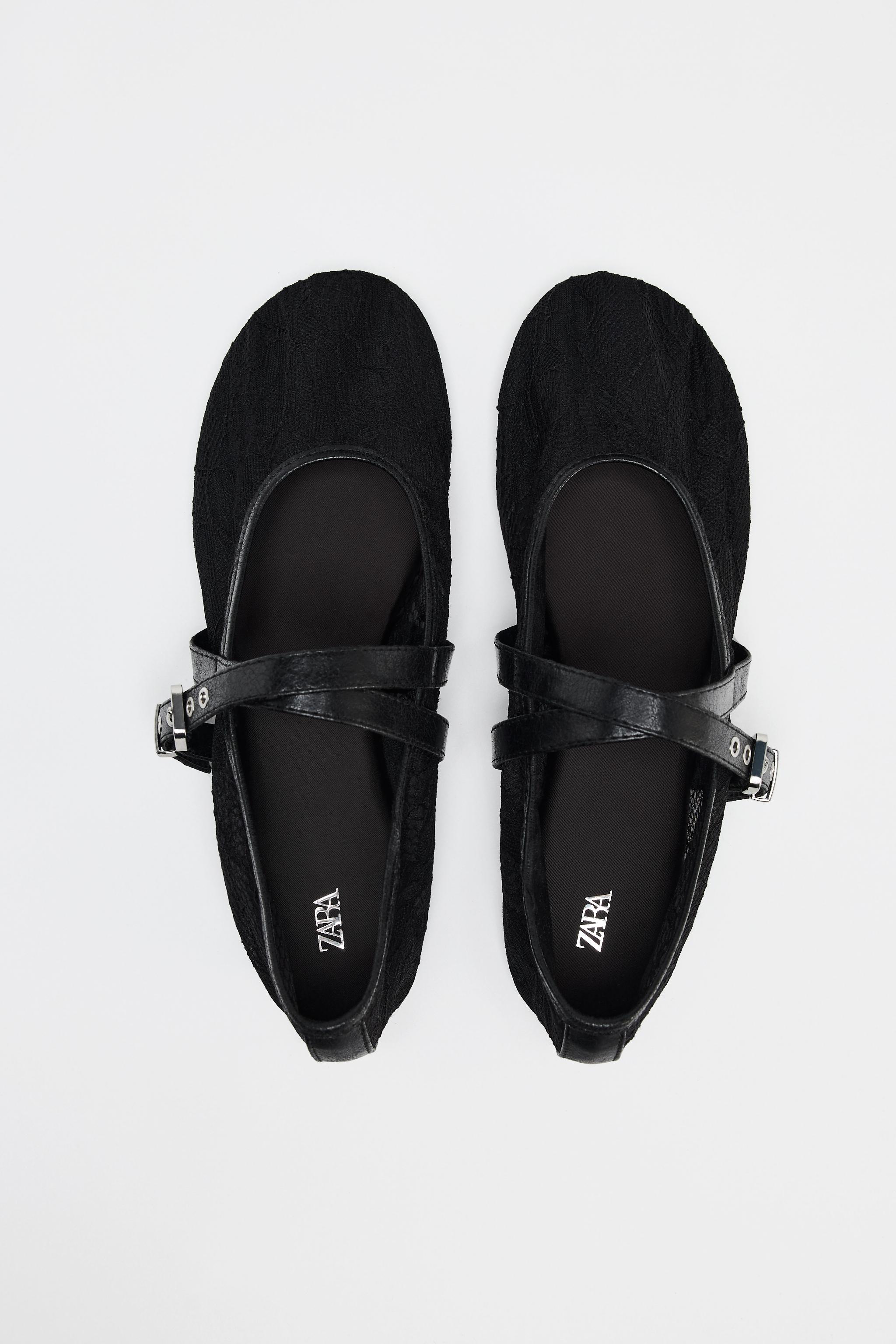 Double Strap Lace Ballerinas