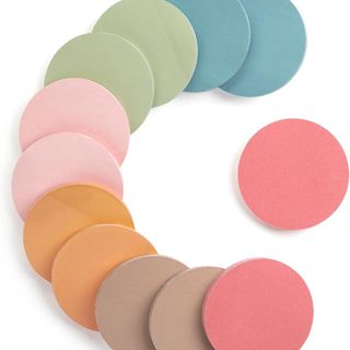 muted colored circular sticky notes