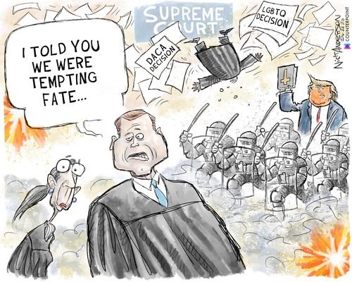 Political Cartoon U.S. Trump Supreme Court DACA LGBTQ