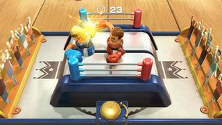 A screenshot from Clubhouse Games: 51 Worldwide Classics, showing a boxing minigame