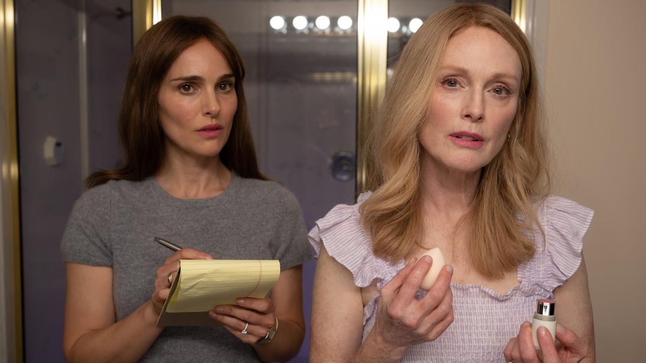 Natalie Portman and Julianne Moore as Elizabeth and Gracie in May December