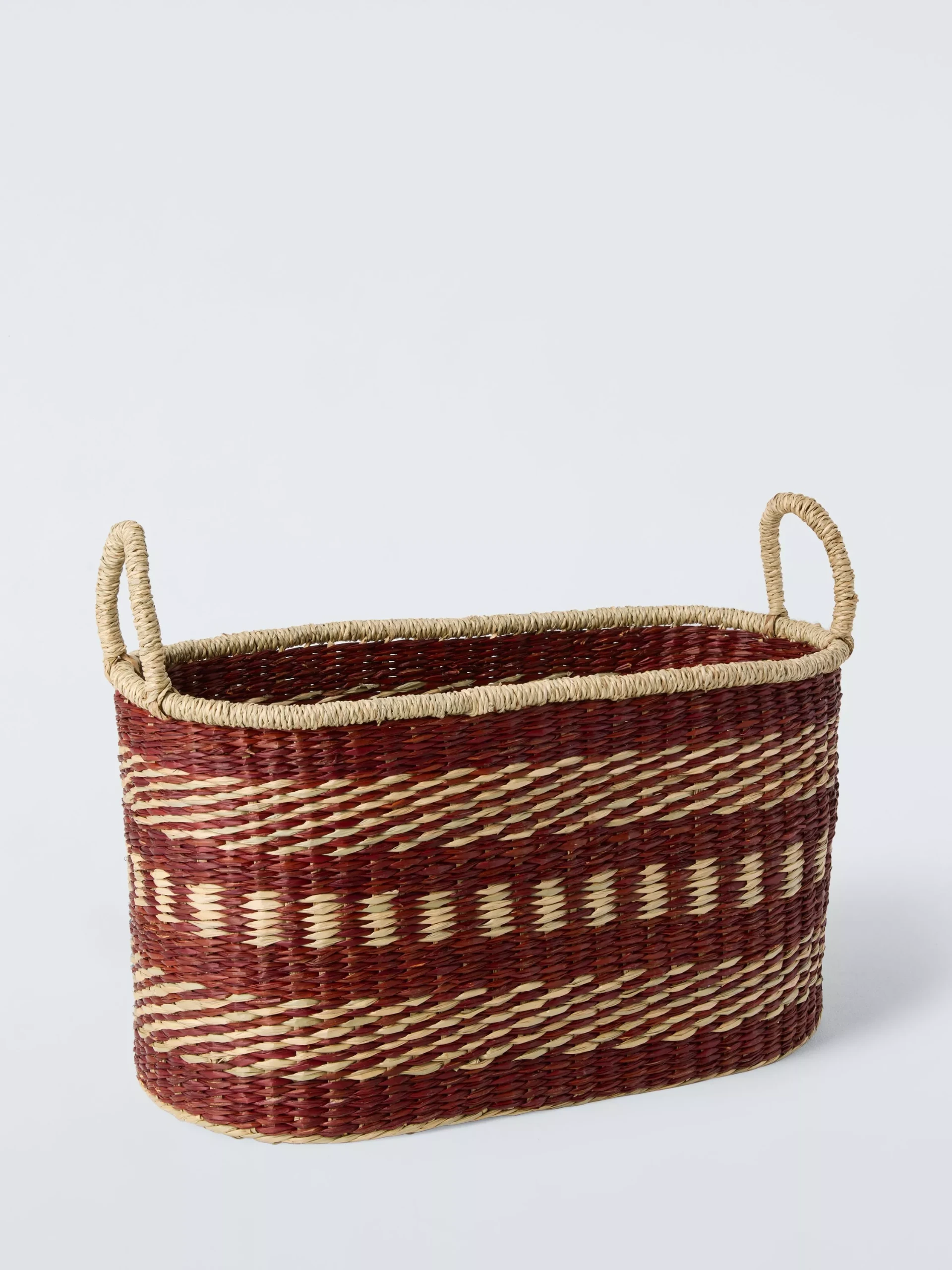 John Lewis Oval Seagrass Storage Basket, Burnt Umber