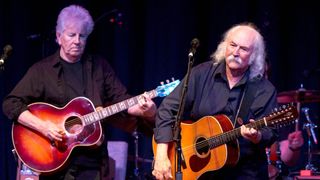 Graham Nash and David Crosby onstage together in 2011