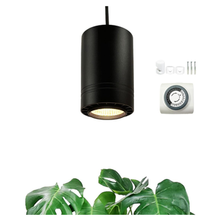 A hanging pendant grow light in black