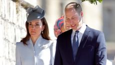 Catherine, Duchess of Cambridge and Prince William, Duke of Cambridge attend the traditional Easter Sunday church service at St George's Chapel