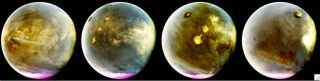 MAVEN's Imaging UltraViolet Spectrograph obtained these images of rapid cloud formation on Mars on July 9-10, 2016. The ultraviolet colors of the planet have been rendered in false color, to show what we would see with ultraviolet-sensitive eyes.