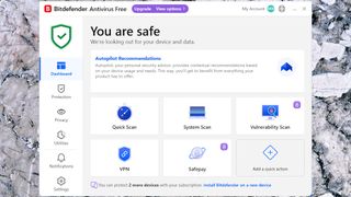 Bitdefender Antivirus Free UI