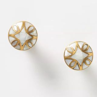 anthropologie mother of pearl gold hardware knobs