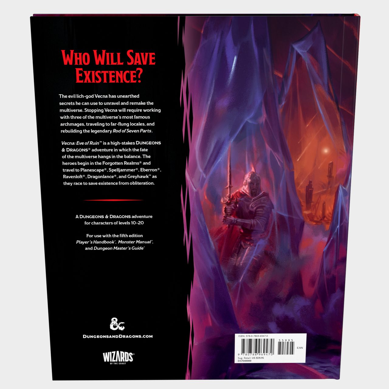 Vecna: Eve of Ruin book covers, front and back, on a plain background