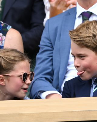 Prince George and Princess Charlotte share a cheeky exchange
