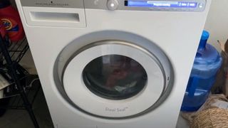 ASKO W4114CW Steel Seal Front Load Washer being tested in writer's home