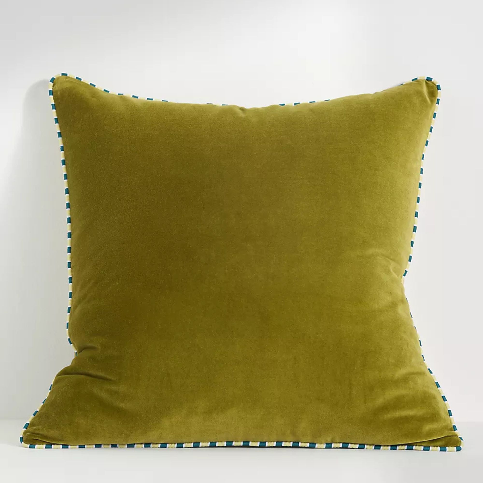 Lime green velvet pillow