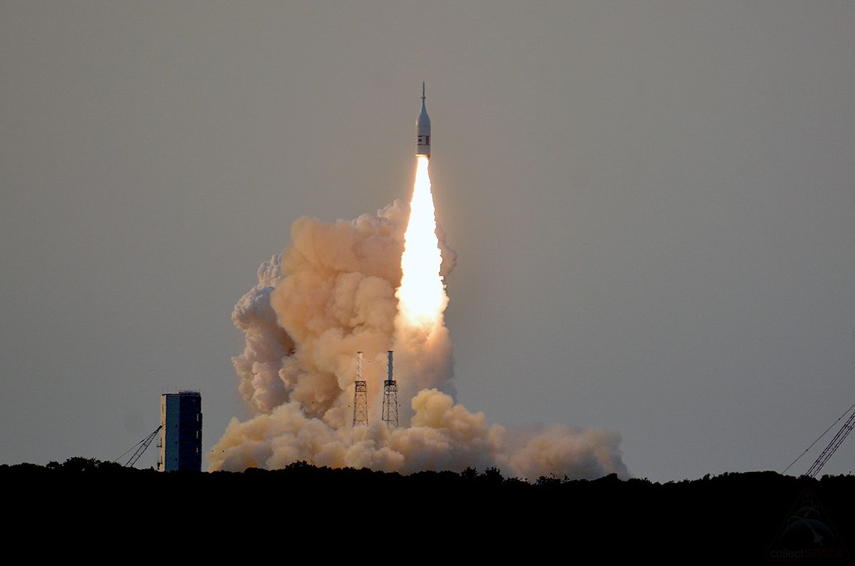 NASA&#039;s Orion Ascent Abort-2 (AA-2) test lifts off from Complex 46 at Cape Canaveral Air Force Station in Florida on July 2, 2019. The test qualified the Launch Abort System (LAS) to be used to keep astronauts safe on Artemis launches to the moon.