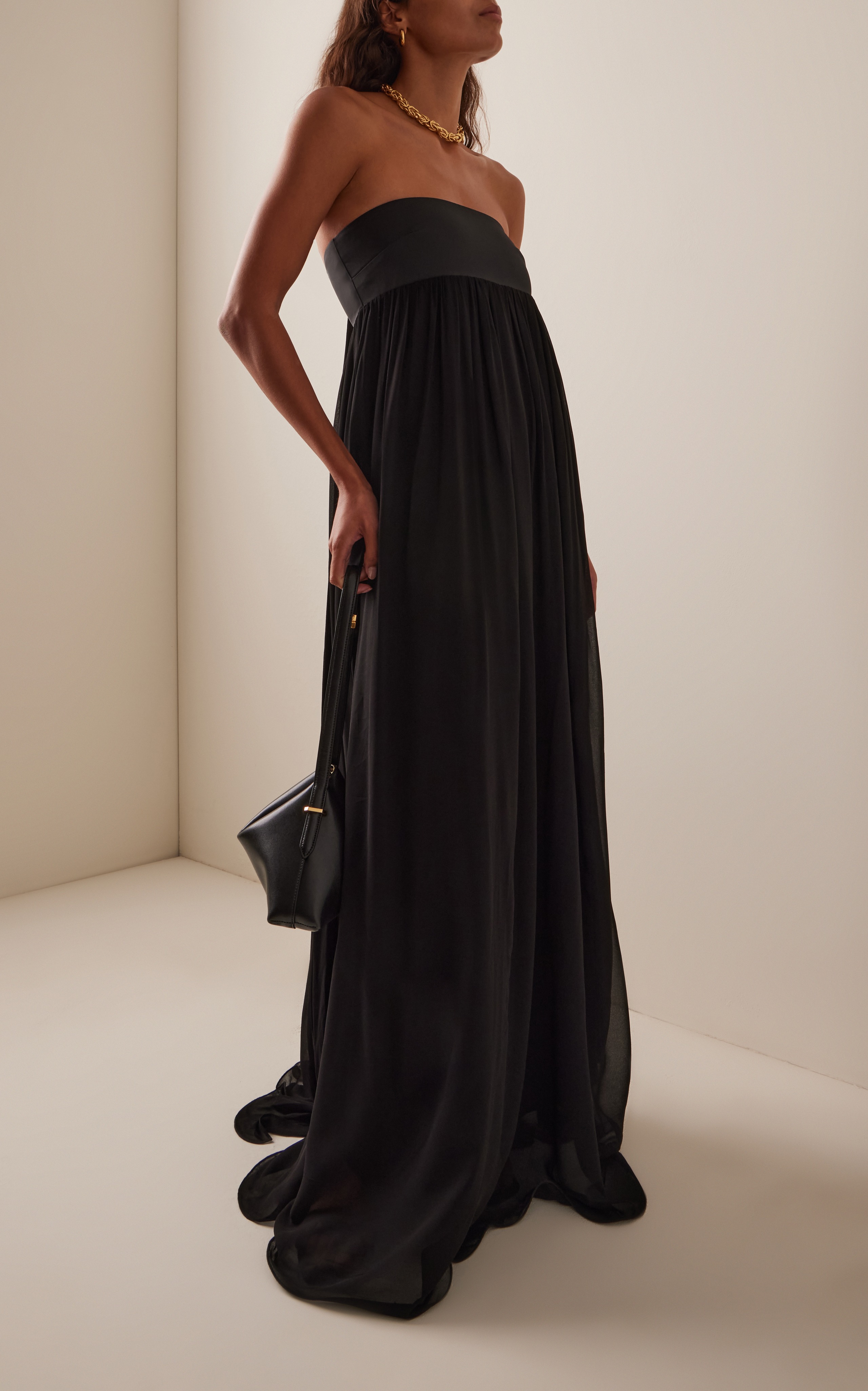 Solene Strapless Chiffon Gown