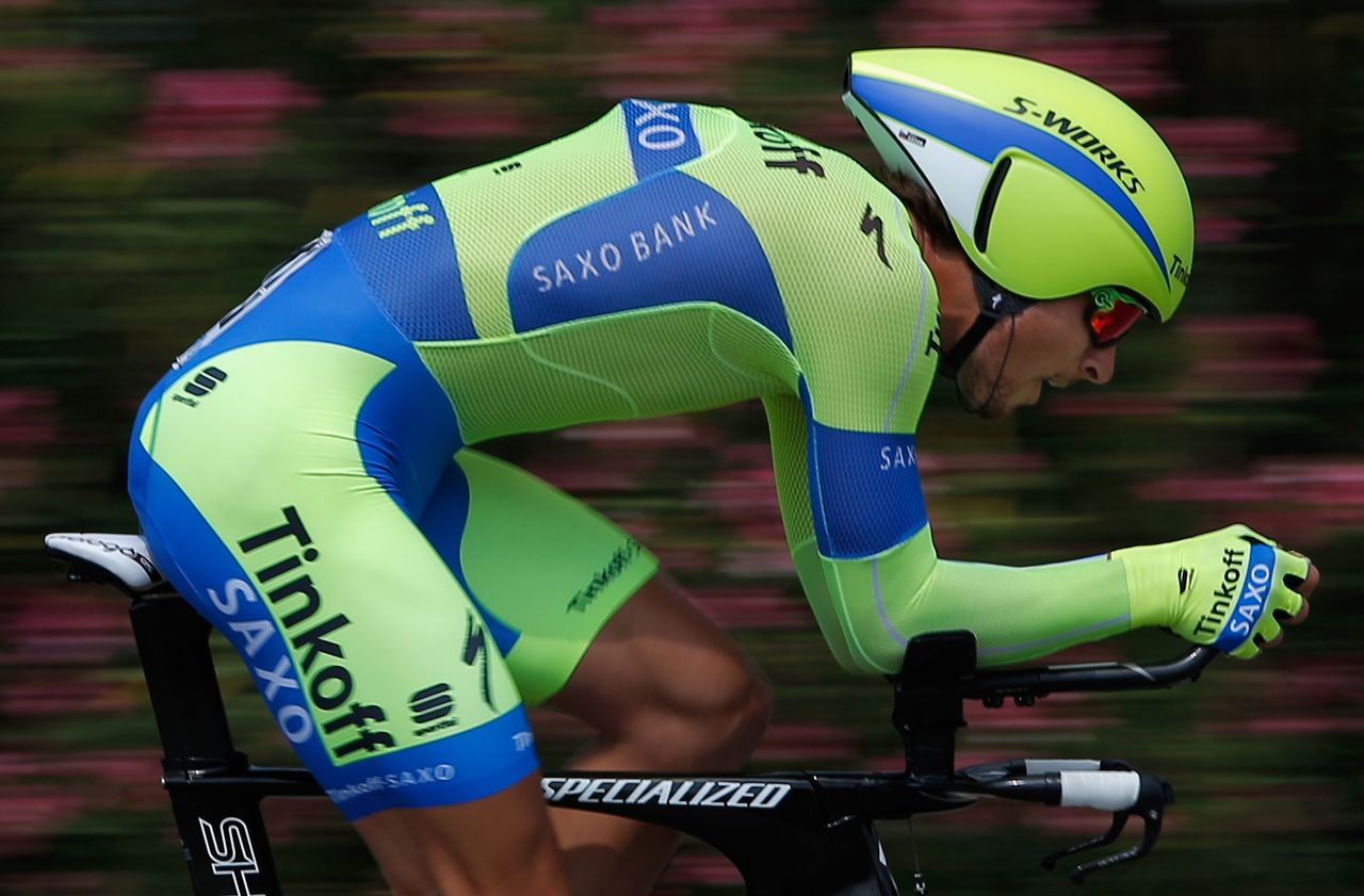 Peter Sagan (Tinkoff-Saxo) on his way to winning the time trial