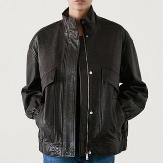 Massimo Dutti Textured Nappa Jacket with 