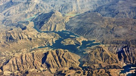 An aerial view of the Zagros mountains