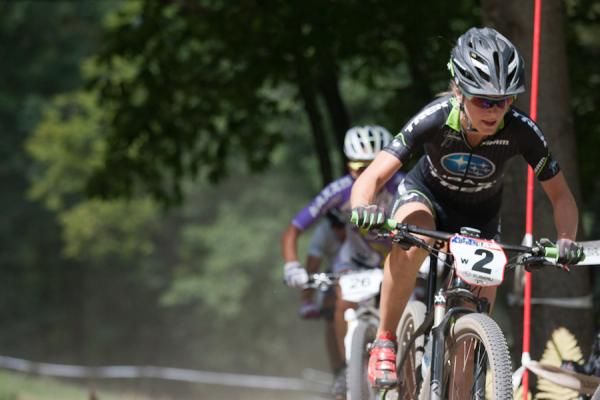 Heather Irmiger (Subaru Trek) takes a pull at the front