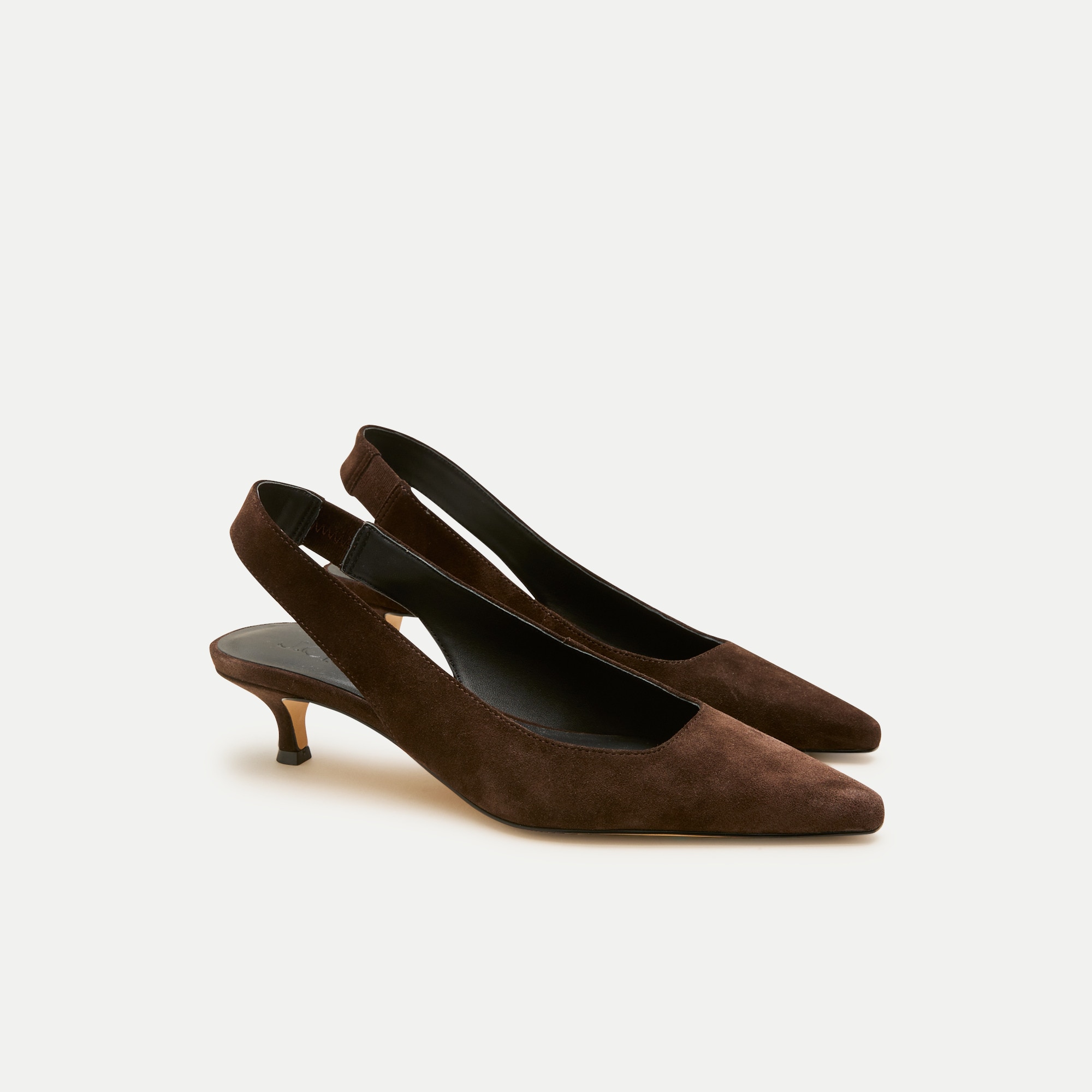 Robin Wide-Slingback Heels in Suede