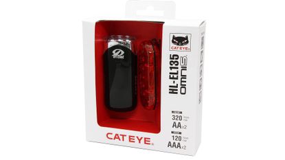 CatEye Cateye EL135 Front & Omni 5 Rear Bike Light Set Black 
