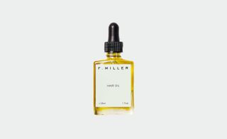 square bottle of F.Miller hair oil
