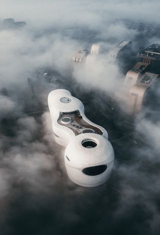 A Chinese museum in the mist