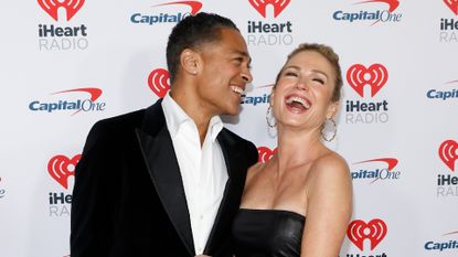 Amy Robach and T.J. Holmes debut their relationship on the iHeartRadio Jingle Ball red carpet. 