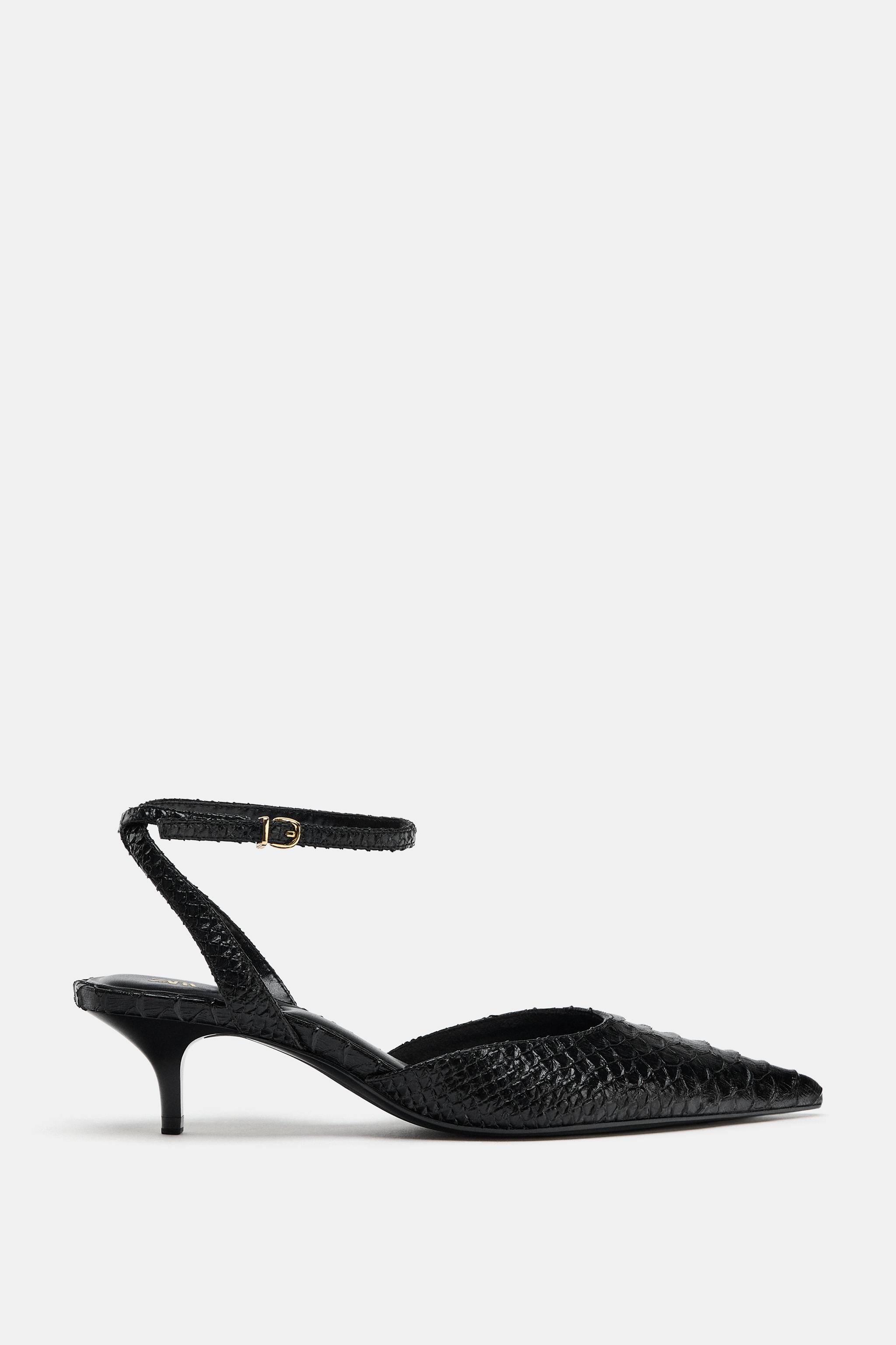 Embossed Slingback Shoes