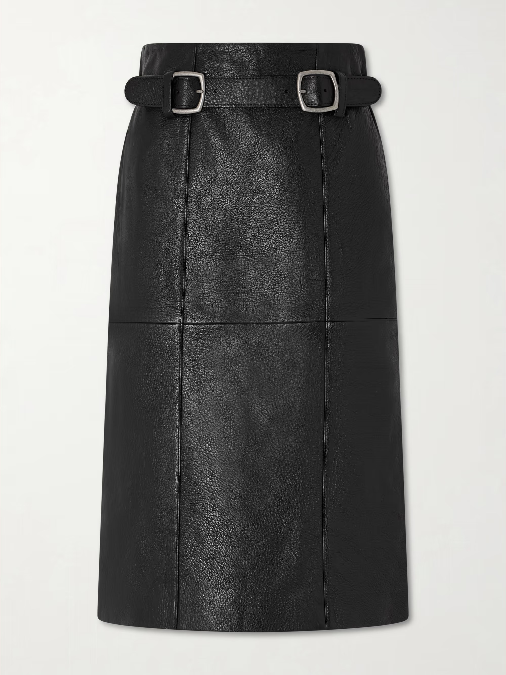 Sea, Gwen Textured-Leather Midi Skirt