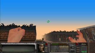 An image of Fallout 2 Remake 3D showing Klamath from a first-person perspective.