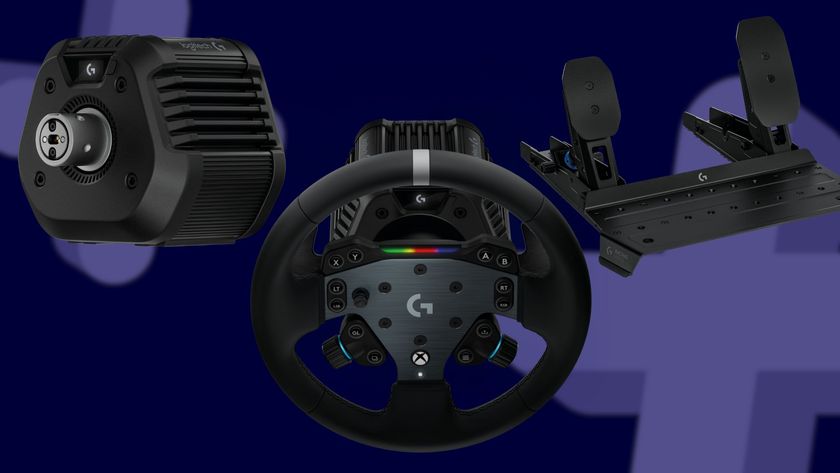 The Logitech RS50 wheel wheel base, and pedals