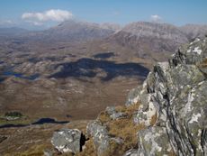 View from the top: Arkle and Foinaven seen from Ben Stack