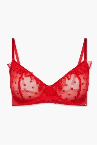 Savage x Fenty Ruffle Luv Embroidered Unlined Demi Bra