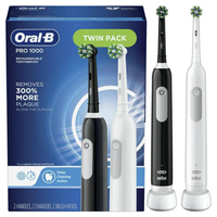 Oral-B Pro 1000 Electric Toothbrush, Black &amp; White, Twin Pack | Was $89.97, Now $74.94 at Walmart