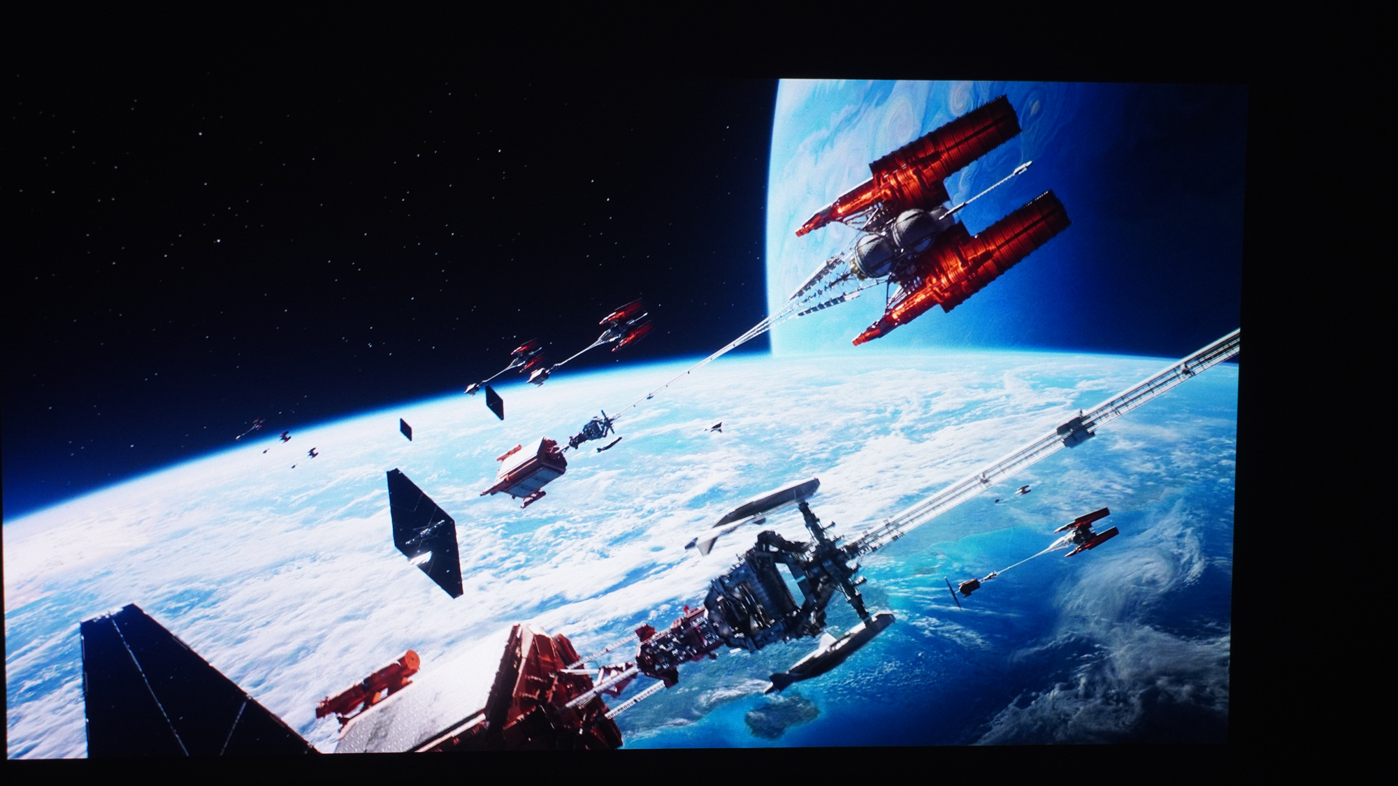 A screen projected from the Hisense XR10 projector