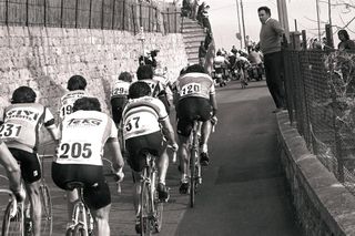 Cyclists climb the Poggio during Milan-San Remo