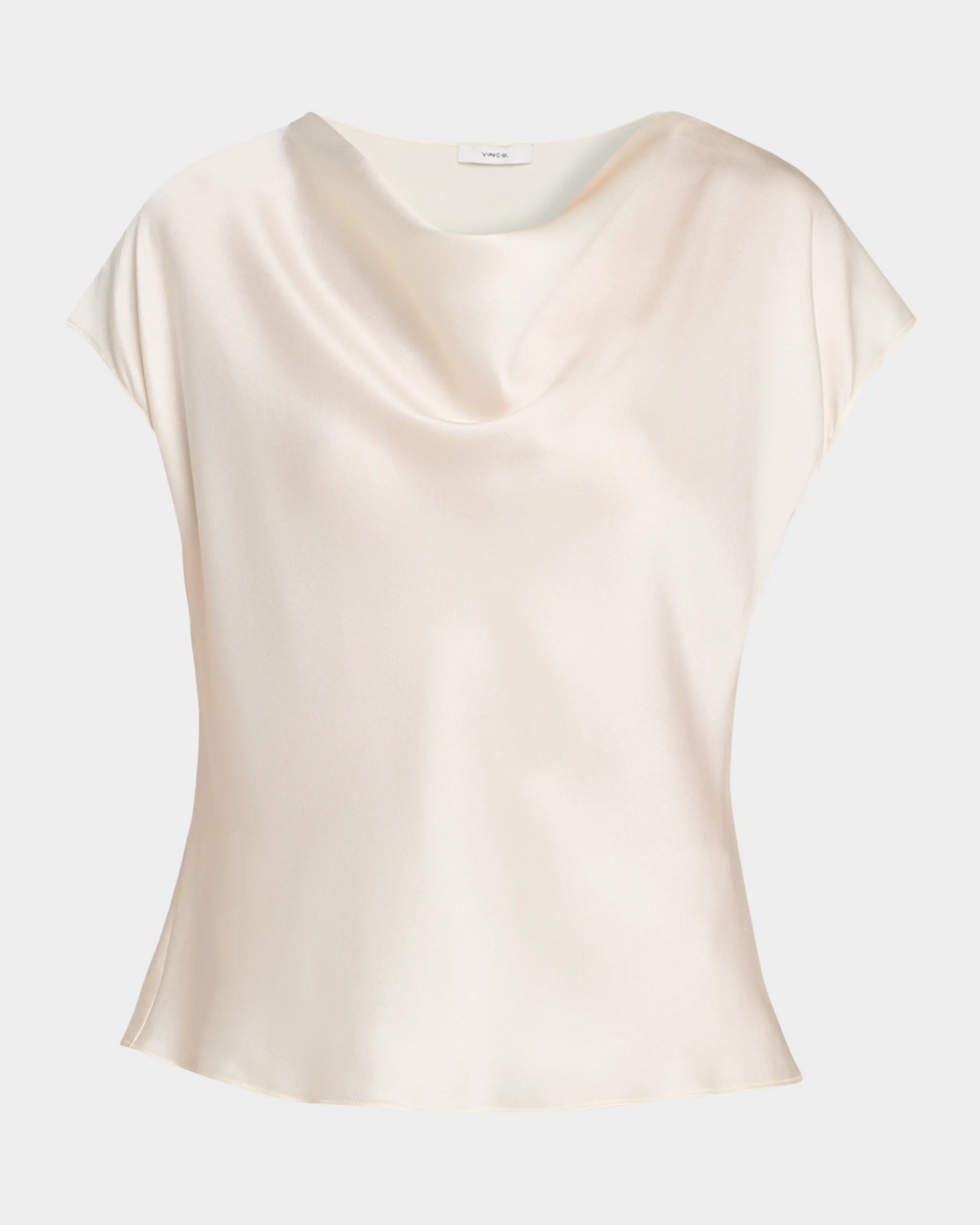 Vince, Cowl-Neck Cap-Sleeve Satin Blouse